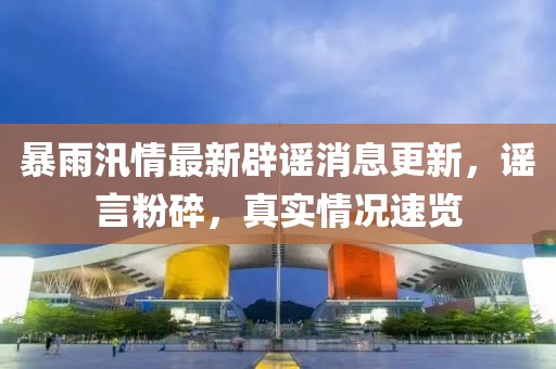 暴雨汛情最新辟谣消息更新，谣言粉碎，真实情况速览