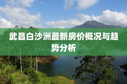 武昌白沙洲最新房价概况与趋势分析