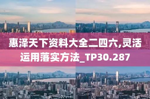 惠泽天下资料大全二四六,灵活运用落实方法_TP30.287