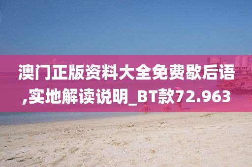 澳门正版资料大全免费歇后语,实地解读说明_BT款72.963