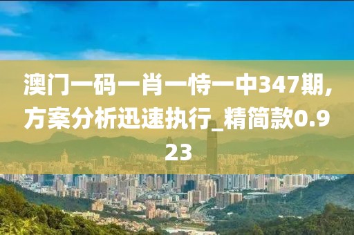 澳门一码一肖一恃一中347期,方案分析迅速执行_精简款0.923