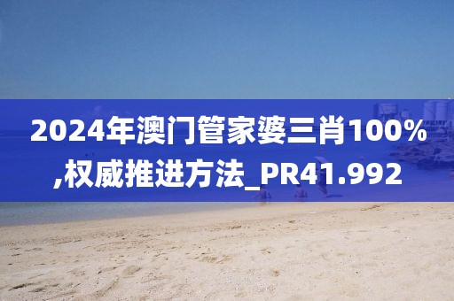 2024年澳门管家婆三肖100%,权威推进方法_PR41.992