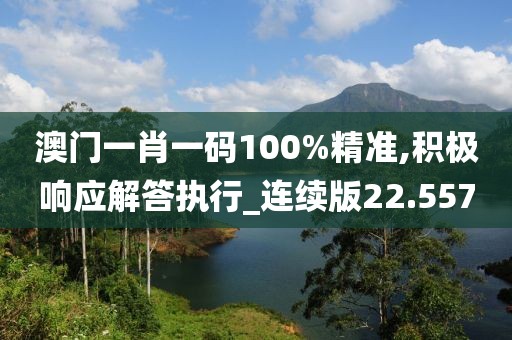 澳门一肖一码100%精准,积极响应解答执行_连续版22.557