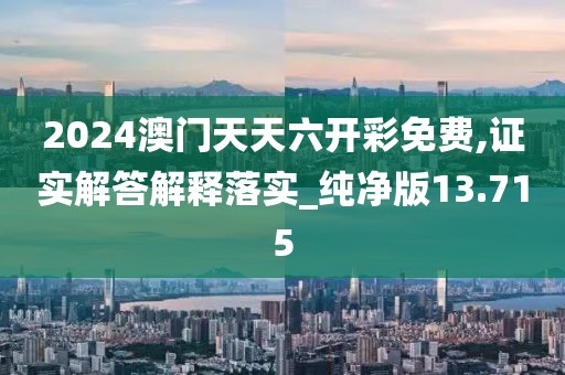 2024澳门天天六开彩免费,证实解答解释落实_纯净版13.715
