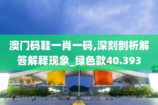 澳门码鞋一肖一码,深刻剖析解答解释现象_绿色款40.393