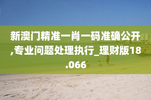 新澳门精准一肖一码准确公开,专业问题处理执行_理财版18.066
