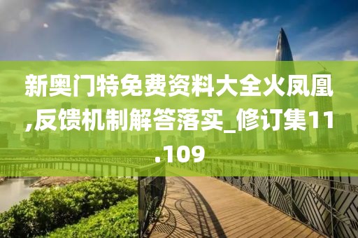 新奥门特免费资料大全火凤凰,反馈机制解答落实_修订集11.109