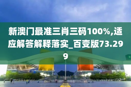 新澳门最准三肖三码100%,适应解答解释落实_百变版73.299
