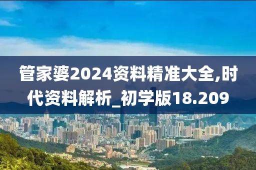 管家婆2024资料精准大全,时代资料解析_初学版18.209