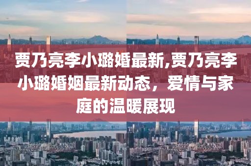 贾乃亮李小璐婚最新,贾乃亮李小璐婚姻最新动态，爱情与家庭的温暖展现