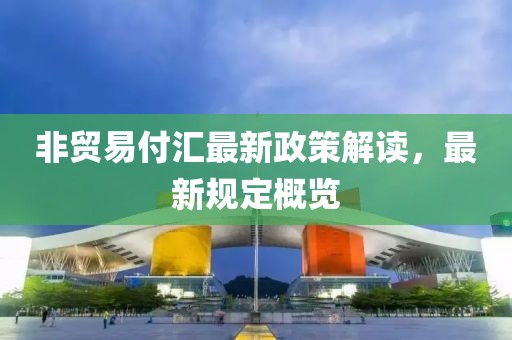 非贸易付汇最新政策解读，最新规定概览