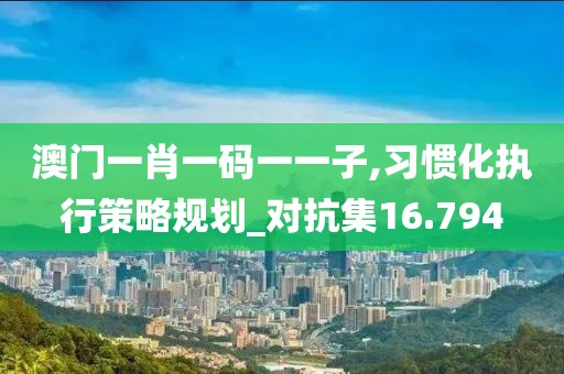 澳门一肖一码一一子,习惯化执行策略规划_对抗集16.794