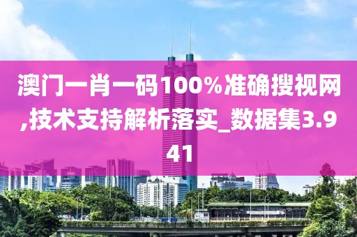 澳门一肖一码100%准确搜视网,技术支持解析落实_数据集3.941