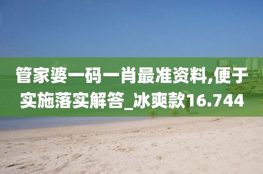 管家婆一码一肖最准资料,便于实施落实解答_冰爽款16.744