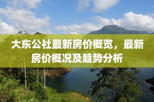 大东公社最新房价概览，最新房价概况及趋势分析