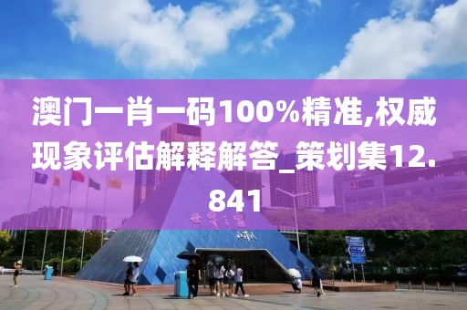 澳门一肖一码100%精准,权威现象评估解释解答_策划集12.841