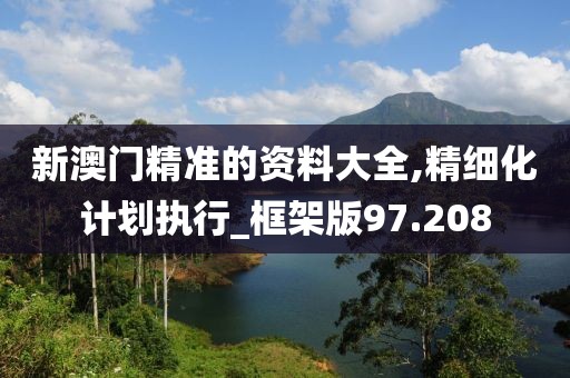 新澳门精准的资料大全,精细化计划执行_框架版97.208