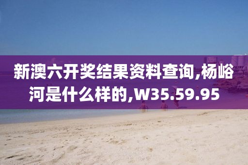 新澳六开奖结果资料查询,杨峪河是什么样的,W35.59.95