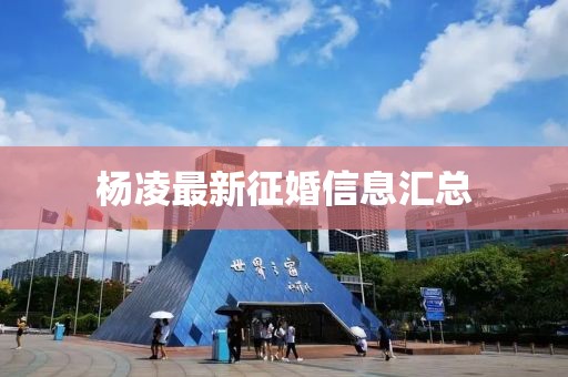 杨凌最新征婚信息汇总