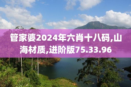 管家婆2024年六肖十八码,山海材质,进阶版75.33.96