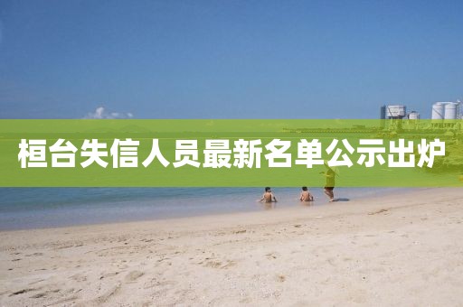 桓台失信人员最新名单公示出炉