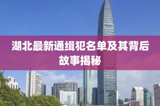 湖北最新通缉犯名单及其背后故事揭秘