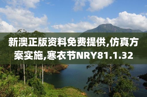新澳正版资料免费提供,仿真方案实施,寒衣节NRY81.1.32