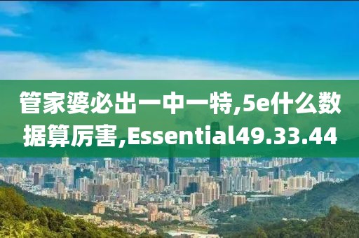 管家婆必出一中一特,5e什么数据算厉害,Essential49.33.44