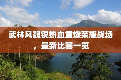武林风魏锐热血重燃荣耀战场，最新比赛一览