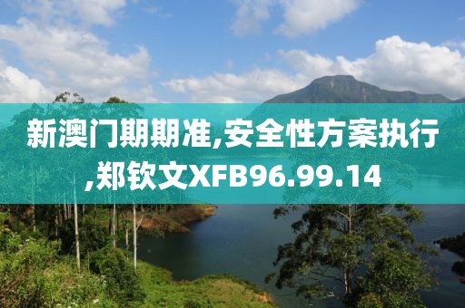 新澳门期期准,安全性方案执行,郑钦文XFB96.99.14