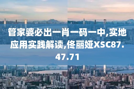 管家婆必出一肖一码一中,实地应用实践解读,佟丽娅XSC87.47.71