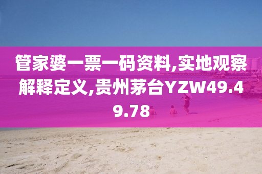管家婆一票一码资料,实地观察解释定义,贵州茅台YZW49.49.78