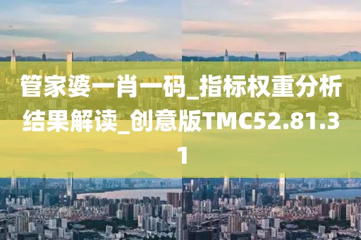 管家婆一肖一码_指标权重分析结果解读_创意版TMC52.81.31