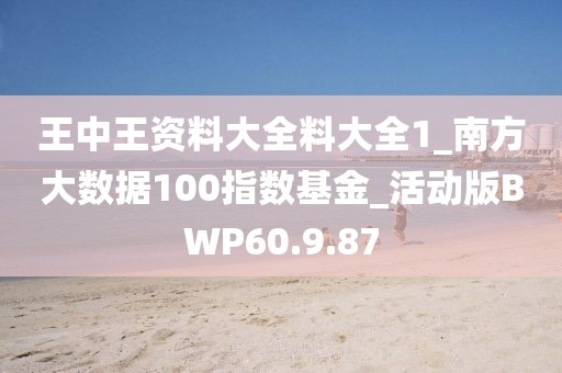 王中王资料大全料大全1_南方大数据100指数基金_活动版BWP60.9.87
