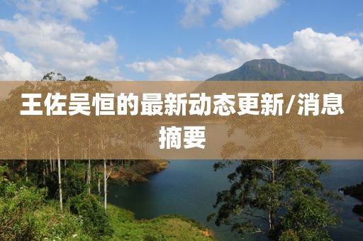 王佐吴恒的最新动态更新/消息摘要