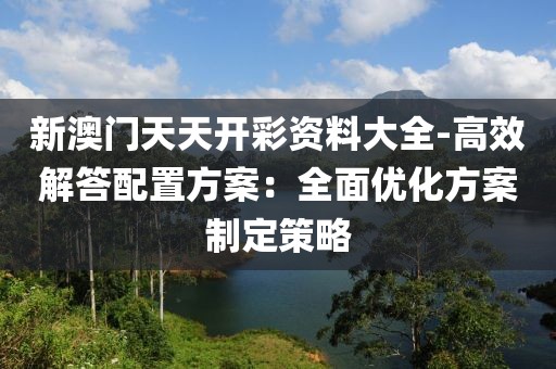 新澳门天天开彩资料大全-高效解答配置方案：全面优化方案制定策略