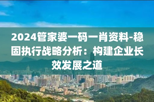 2024管家婆一码一肖资料-稳固执行战略分析：构建企业长效发展之道