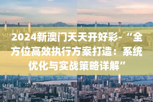 2024新澳门天天开好彩-“全方位高效执行方案打造：系统优化与实战策略详解”