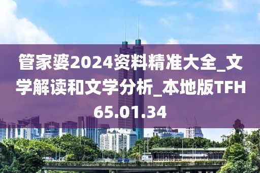 管家婆2024资料精准大全_文学解读和文学分析_本地版TFH65.01.34