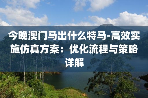 今晚澳门马出什么特马-高效实施仿真方案：优化流程与策略详解
