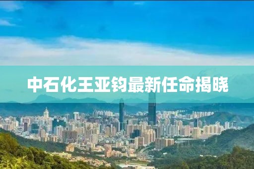 中石化王亚钧最新任命揭晓