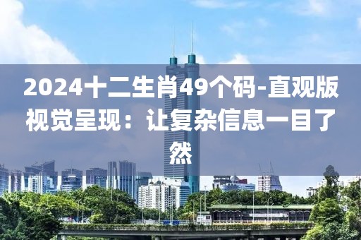 2024十二生肖49个码-直观版视觉呈现：让复杂信息一目了然