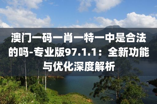 澳门一码一肖一特一中是合法的吗-专业版97.1.1：全新功能与优化深度解析