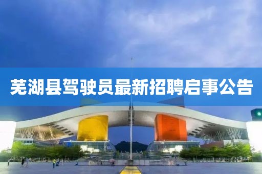 芜湖县驾驶员最新招聘启事公告