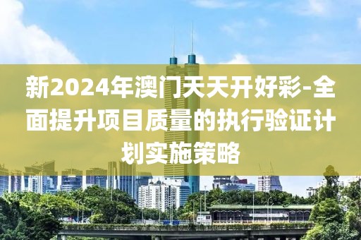 新2024年澳门天天开好彩-全面提升项目质量的执行验证计划实施策略