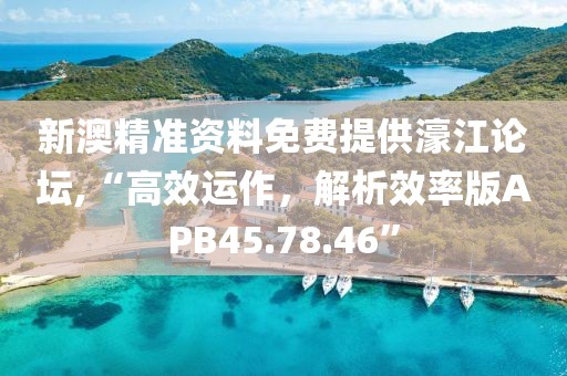 新澳精准资料免费提供濠江论坛,“高效运作，解析效率版APB45.78.46”