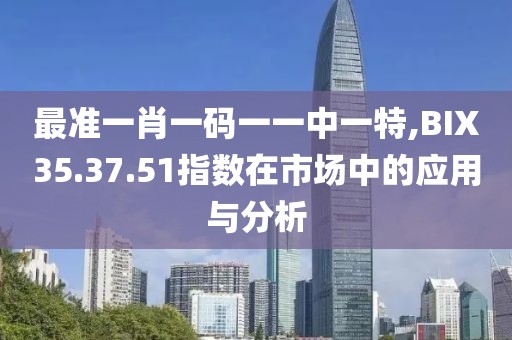 最准一肖一码一一中一特,BIX35.37.51指数在市场中的应用与分析