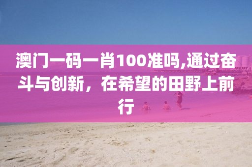 澳门一码一肖100准吗,通过奋斗与创新，在希望的田野上前行