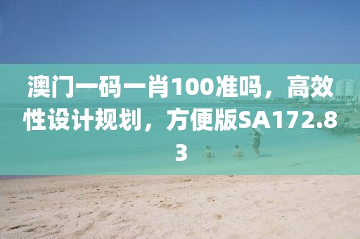 澳门一码一肖100准吗，高效性设计规划，方便版SA172.83