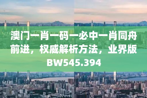 澳门一肖一码一必中一肖同舟前进，权威解析方法，业界版BW545.394